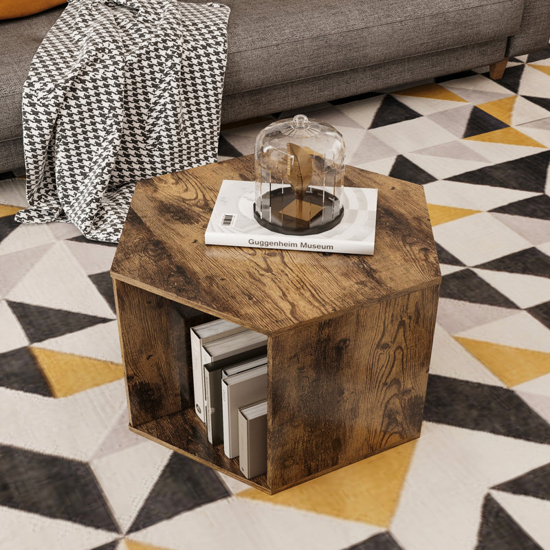 Table de chevet 23,62 po, H 15,74 po x l 23,62 po x P 23,62 po, Brun antique