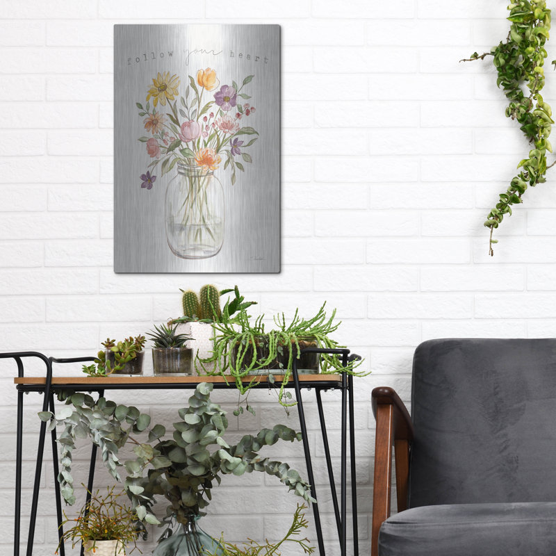  «August Blooms 3» par Silvia Vassileva, art mural en métal, 12 po x 16 po, H 16 po x l 12 po