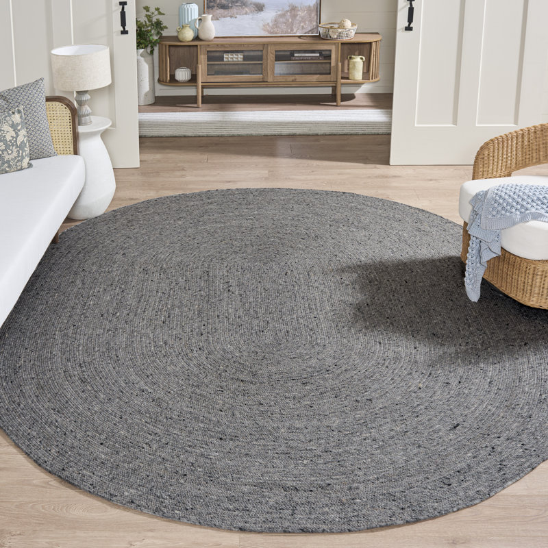 Tapis de couleur unie en laine tissé à la main 0,6 Cordero 0,4, Rectangle 8 pi x 10 pi