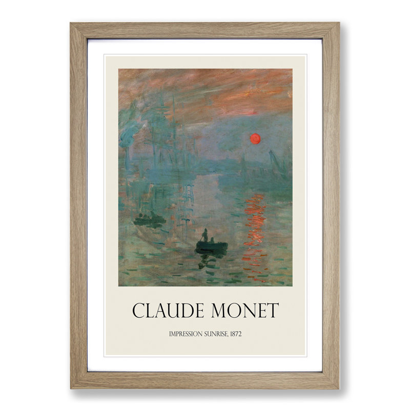 Monet Impression, Sunrise by Claude Monet - Framed Print, 48cm H x 36cm W x 2cm D, Oak