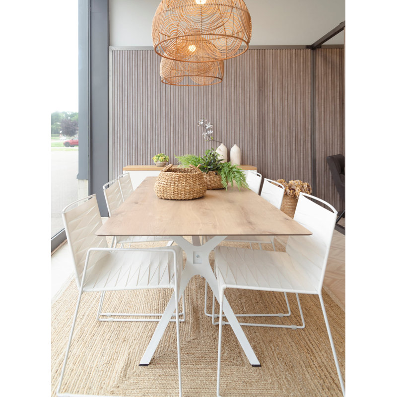 Vela L Outdoor Dining Table, Natural Oak