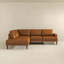 Canapé modulaire en cuir brun clair Corbin-225886441