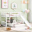 Twin Over Bunk Bed In White, Comes With Slide And Side - Mounted , Solid Pine Frame Board, Space Saving Solution, Grey Style, 18 Support Slats Bed, White Colour Design Materials, Optimized For