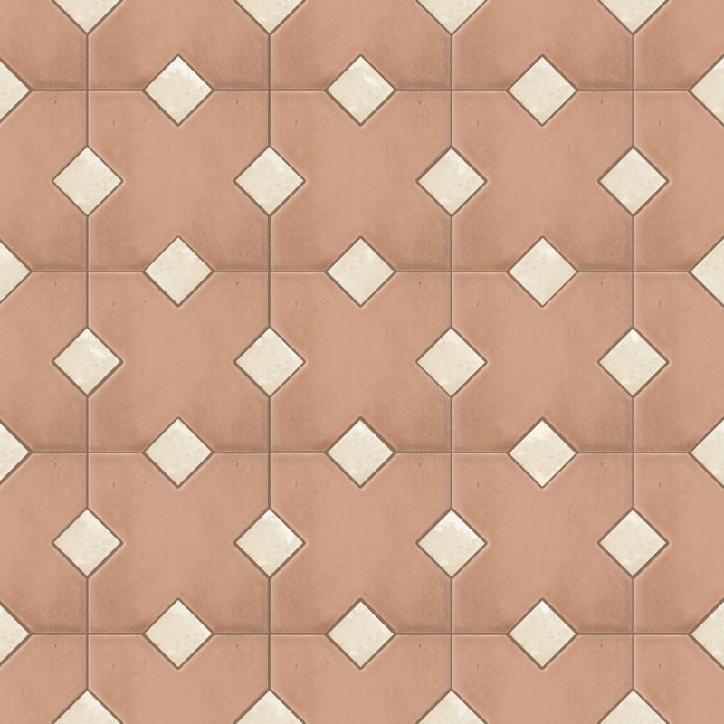 Carreau en porcelaine Cross and Dot, Terre cuite / rouge