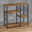 Bowlby 90" Wood Standard Baker's Rack With Storage Shelves & Hooks Industrial Kitchen Furniture