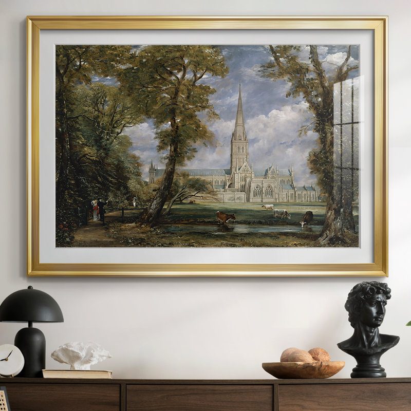 Cathédrale de Salisbury vue des prés-John Constable - Toile tendue avec châssis, 1831, 30 x 5 x 42,5, Impression encadrée