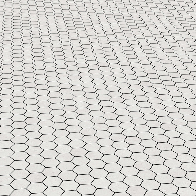 Fossil Stone Matte Hexagon Mosaic Wall & Floor Tile, White