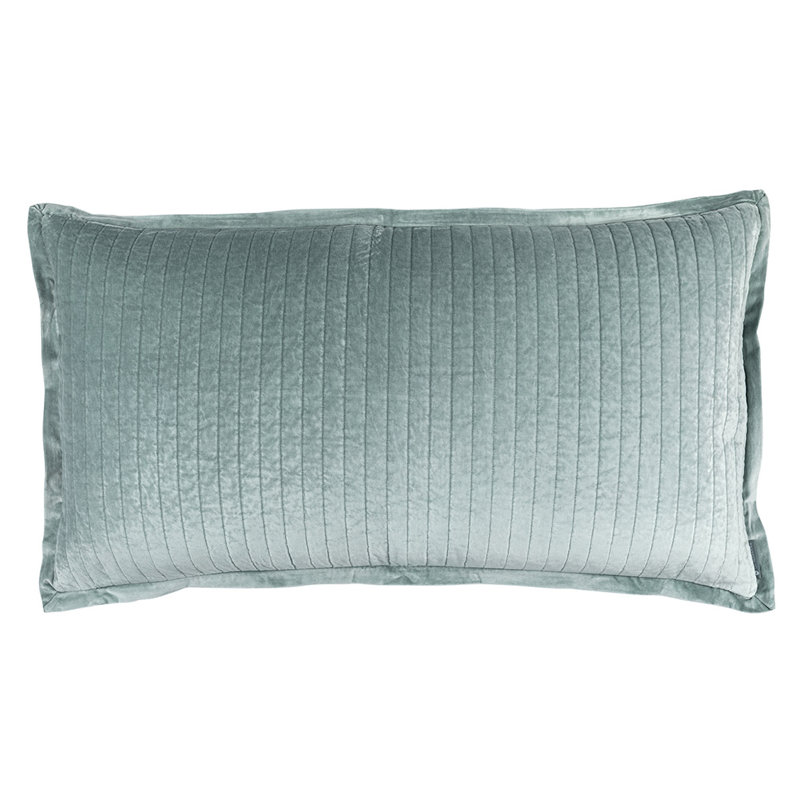 Aria Velvet Lumbar Pillow Cover & Insert, Sky, 20" x 36"