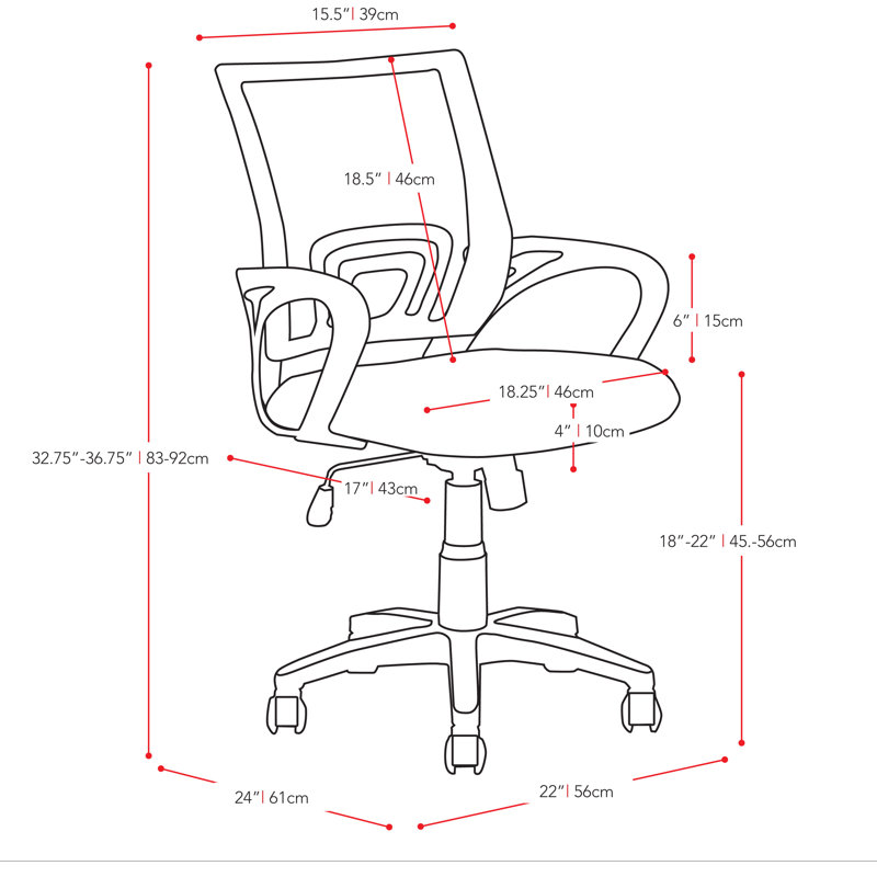 Chaise de travail en maille Hoehne, Blanc