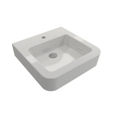 Lavabo de salle de bain carré double en argile réfractaire 19,69 "BOCCHI Parma