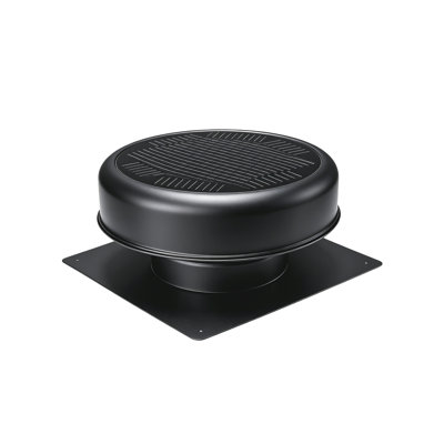 12" Flush Mount Solar Roof Vent Fan with 30W Monocrystalline Panel and Dual Power Black Housing