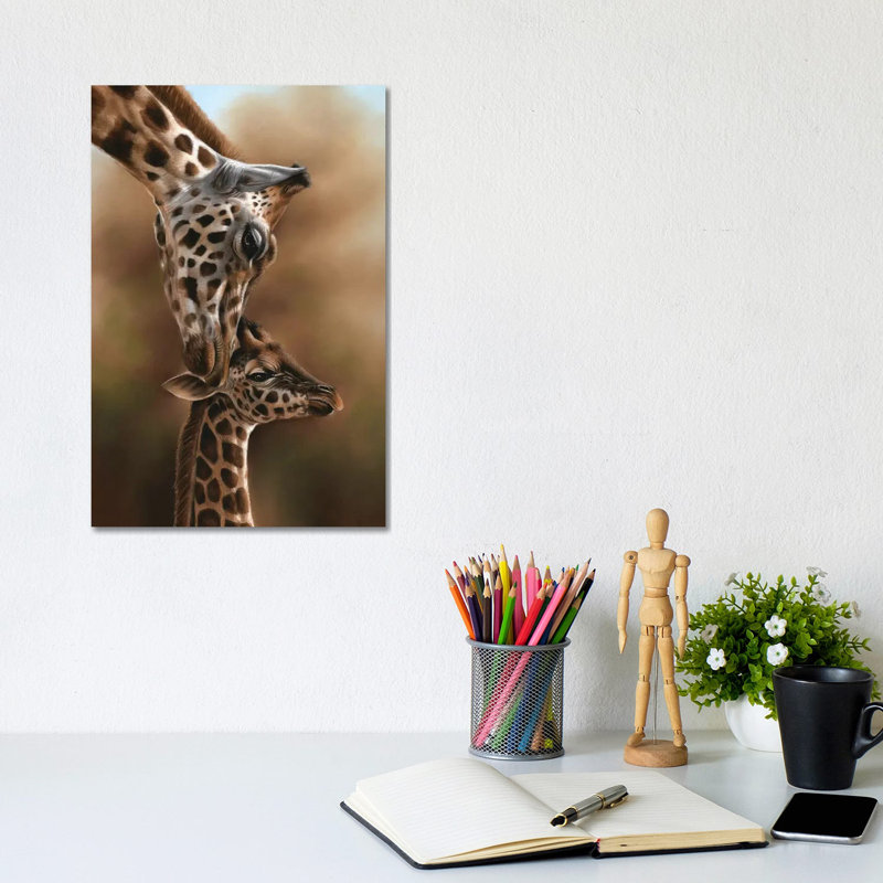 Giraffes 1 Piece Wrapped Canvas Painting, 20.32 cm H x 30.48 cm W