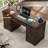  58'' W Rectangle Computer Desk with Storage Cabinet and Drawers, Farmhouse Home Office Desk, Wooden Executive Desk with Charging Station-95912547
