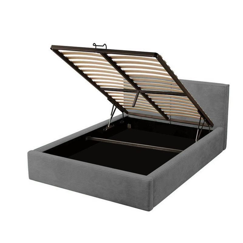 Ottoman Bed  Frame, Grey, Double (4'6)