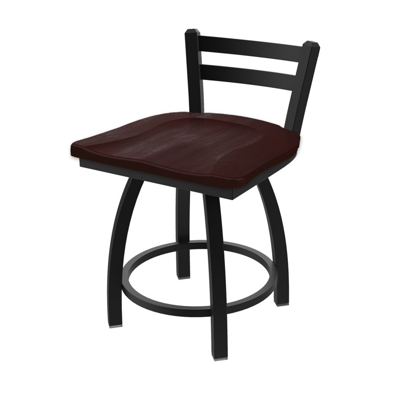 Tabouret de coiffeuse 411 Jackie, Étain, Bois - Érable cerisier foncé
