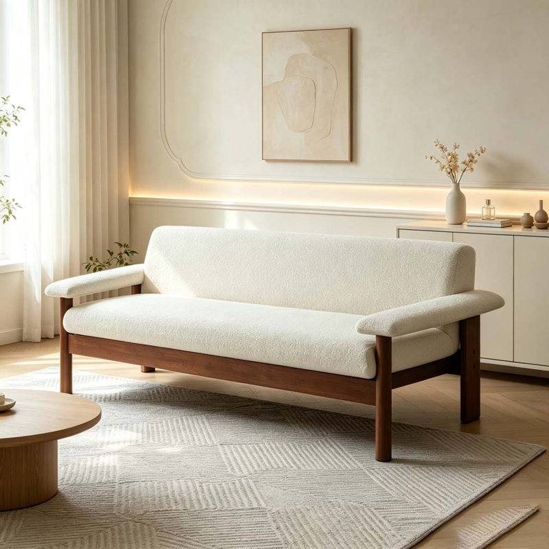Causeuse 72,8 "avec coussins d'accoudoirs, Beige