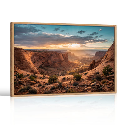 Ensemble de 1 tableau sur toile représentant un canyon désertique