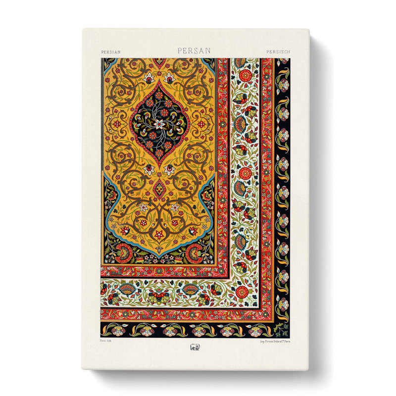 A Floral Persian Pattern by Albert Racinet - Wrapped Canvas Print, 50cm H x 35cm W x 3cm D