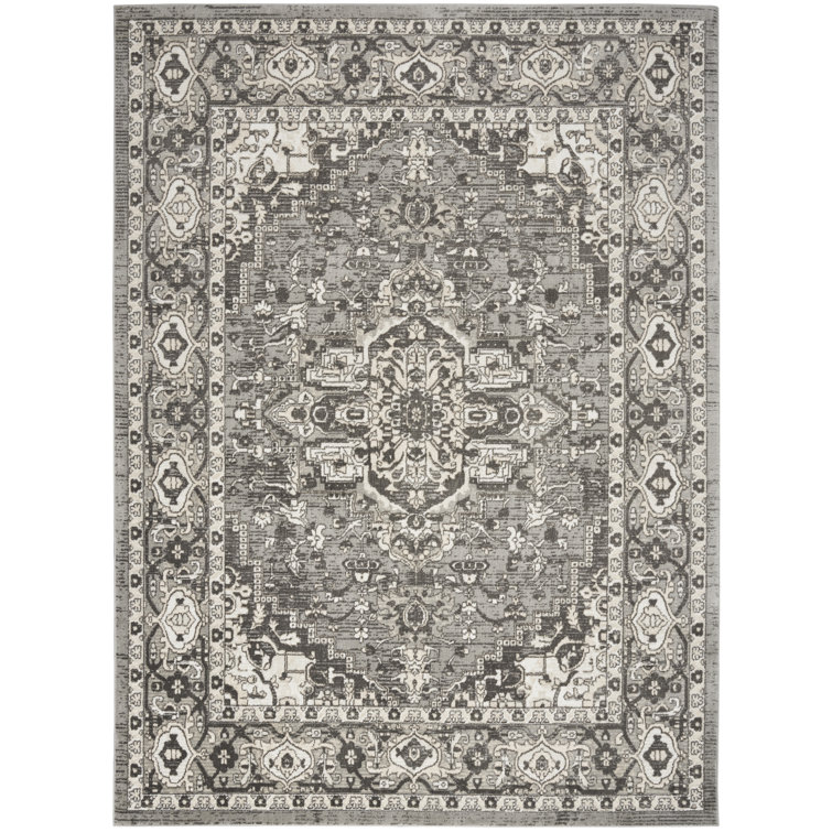 Knibbs Machine Woven Polypropylene/Polyester Area Rug in Gray