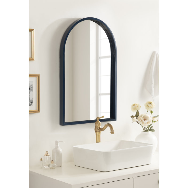 Miroir mural en bois Travis pour miroir de meuble-lavabo, Marine