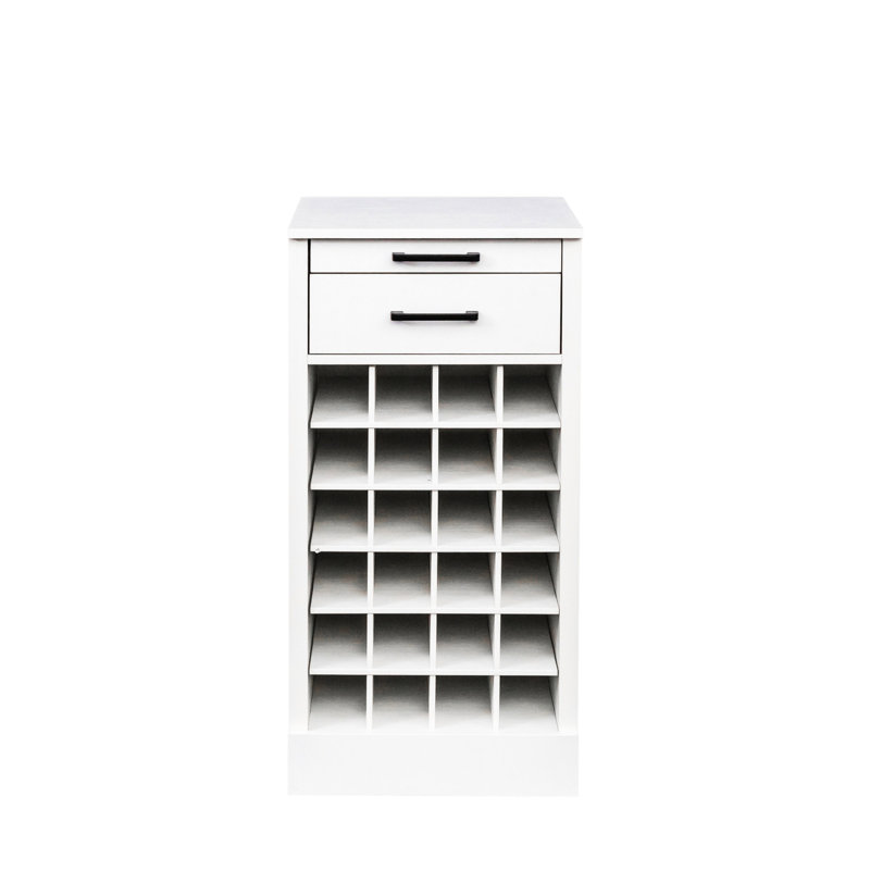 Brown Walnut Wine Buffet With 28 Capacity - Functional And Stylish Cabinet Modular Storage Piece, White