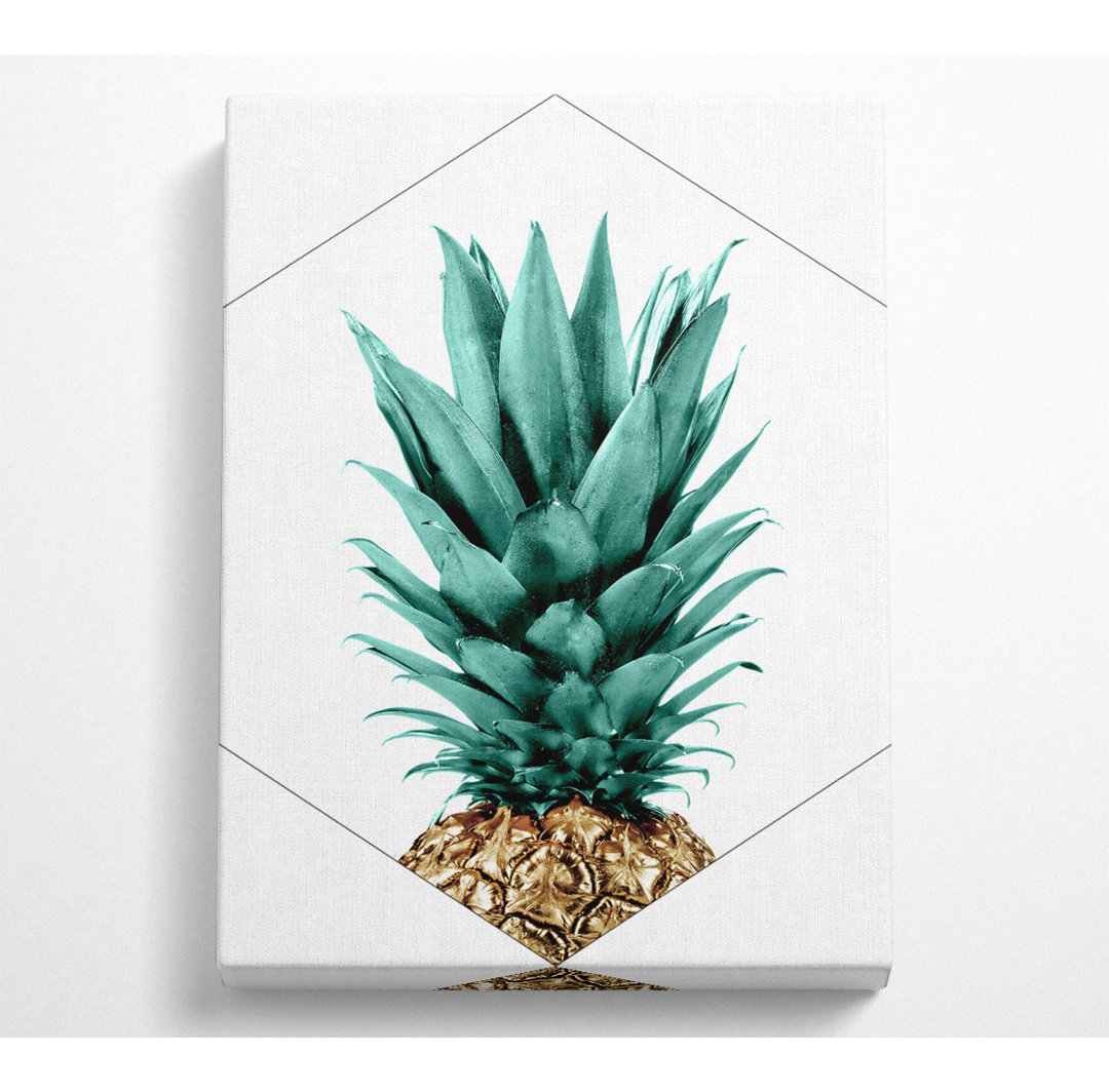 Ananas Minimalist - Kunstdrucke ohne Rahmen auf Leinwand