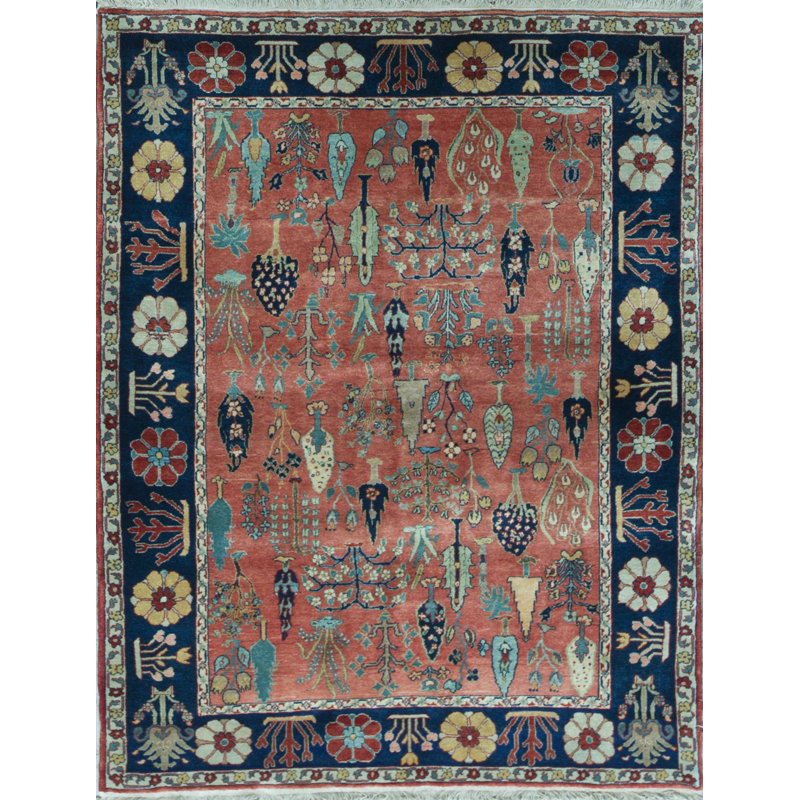 Hand-Knotted High-Quality Orange Area Rug