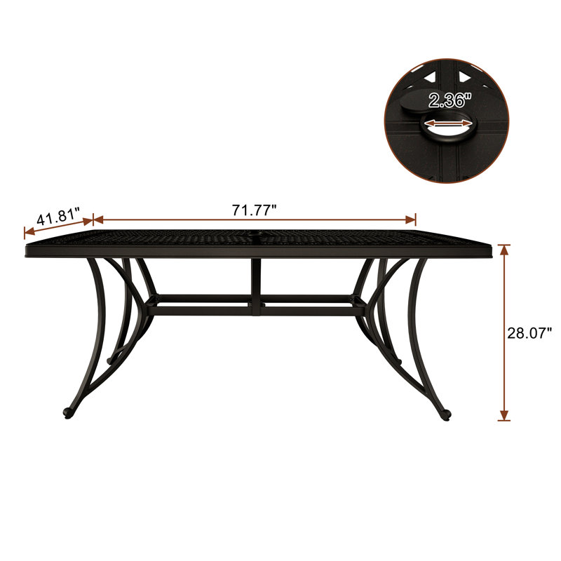Rectangular Metal Outdoor Dining Table