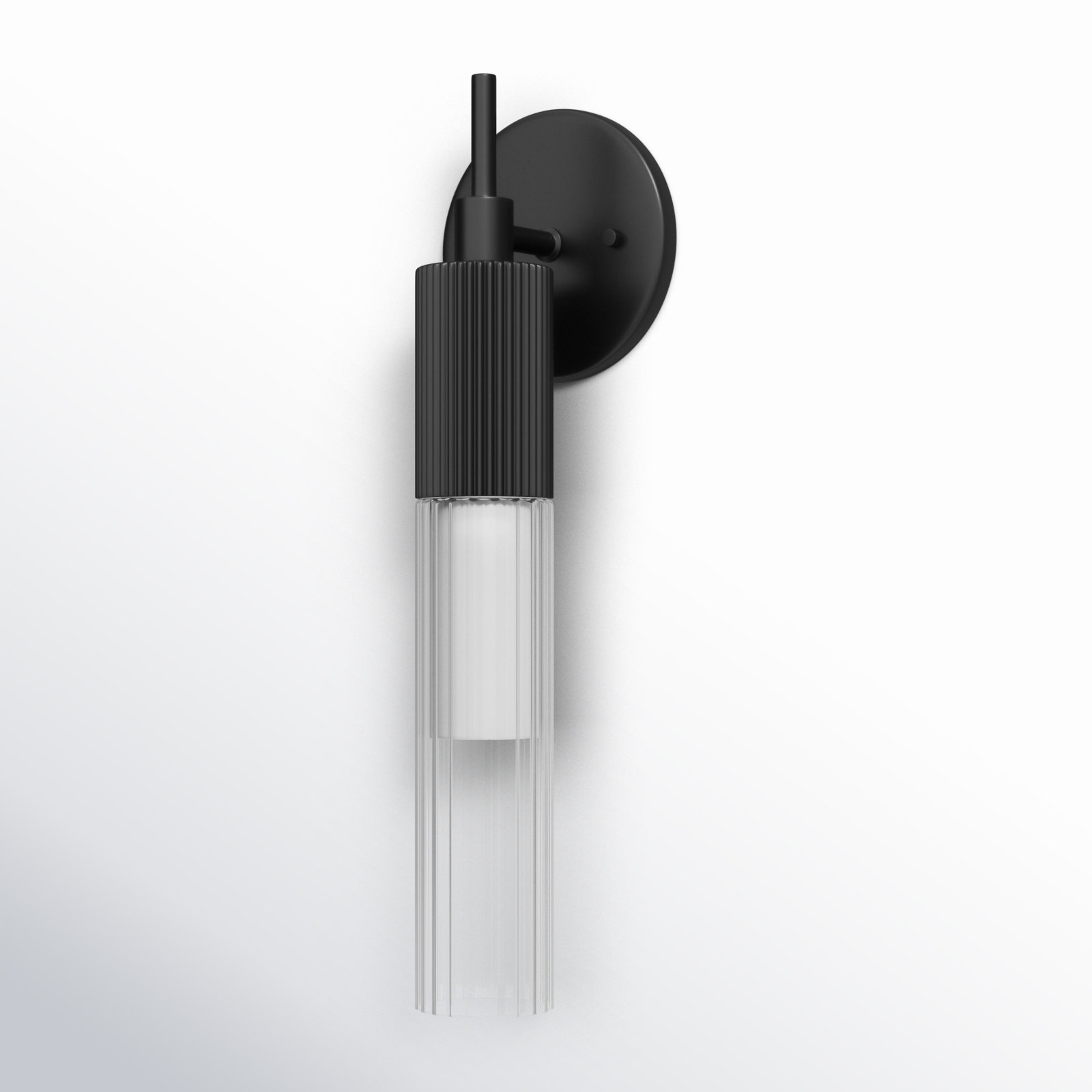 Cassi Single Light Armed Sconce, Black