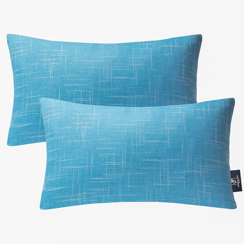 Rectangular Lumbar Cushion, Lake Blue, 12" x 20", Pillow Cover