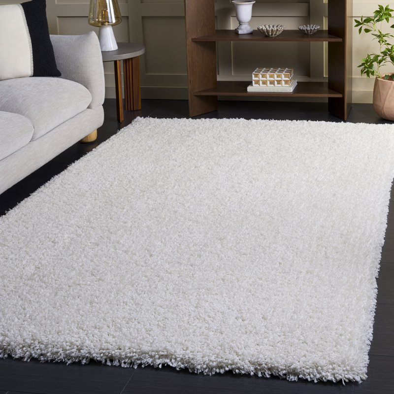 Gundelinda Shag Hand Tufted Performance Solid Color Rug, Rectangle 5' x 8'