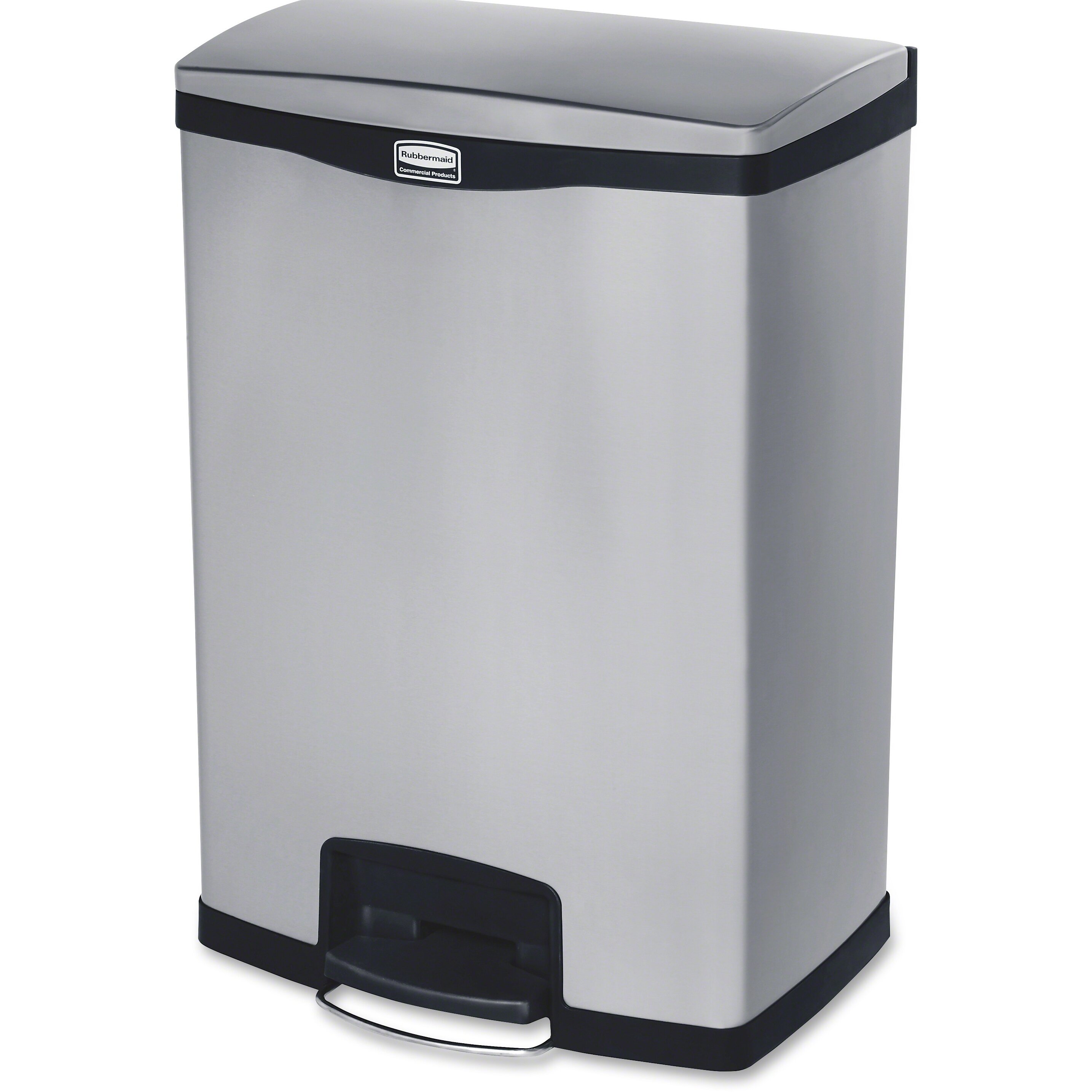 Rubbermaid Commercial Products Slim Jim 24 Gallons Steel Step On Curbside  Trash & Recycling Bin