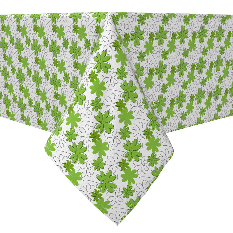 Fabric Textile Products, Inc. Rectangular Tablecloth, 100% Cotton, 60X104", Lucky Clover Drawing
