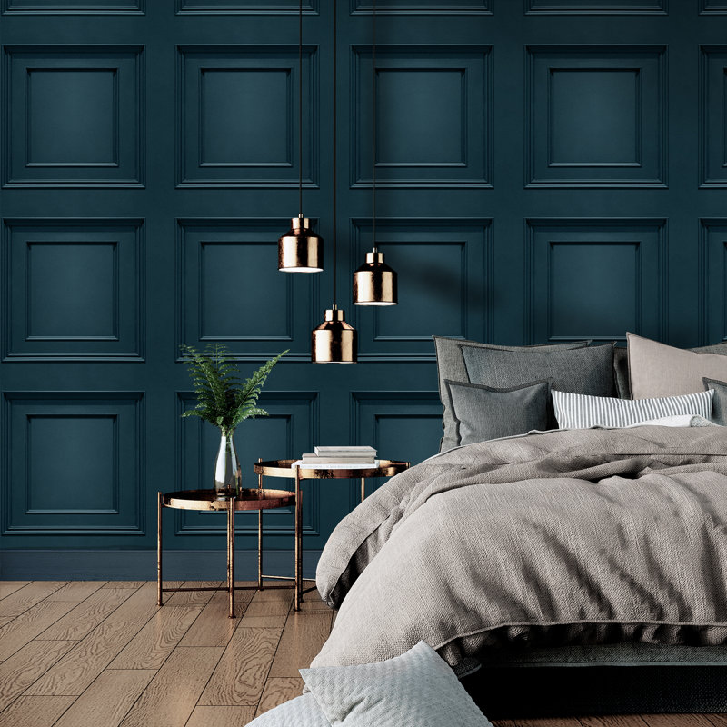 Garrity 10m x 53cm Matte Wallpaper Roll, Navy