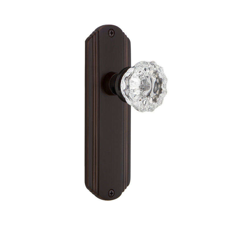 Plaque décorative avec bouton de porte en cristal, Bronze intemporel