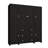 6-Door Armoire With Mirror, Wardrobe Closet With 3 Drawers-1065916034