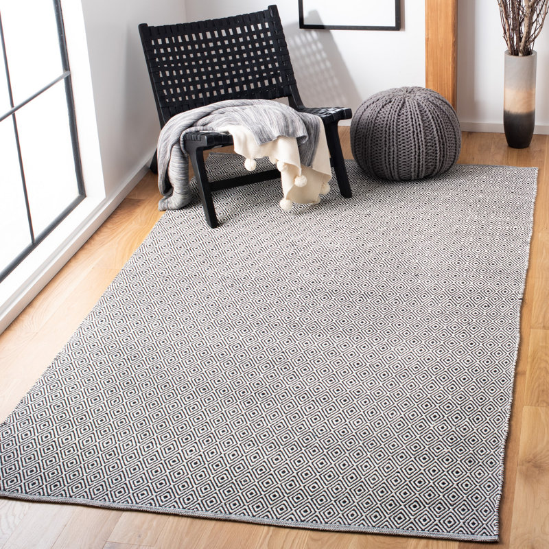 Dryden Hand Woven Cotton Ikat Rug, Rectangle 6' x 9'
