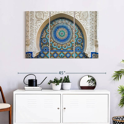 Ensemble de 3 carreaux marocains sur toile
