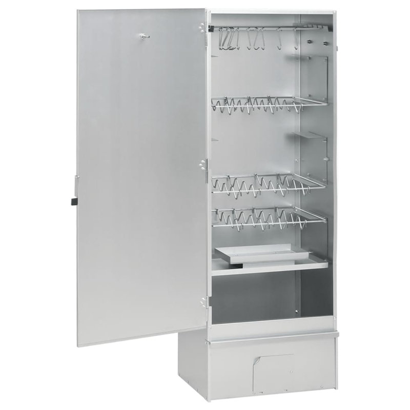 vidaXL BBQ Oven Smoker with Wood Chips 44.5x29x110 cm Galvanised steel