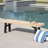 Wood Bench With Captivating Slat Panels And Weather Resistance Attractive Panelling Durability Quality