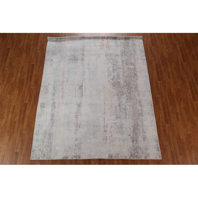 One-of-a-Kind 7'10" x 9'9" New Age Rectangle Silk Area Rug in