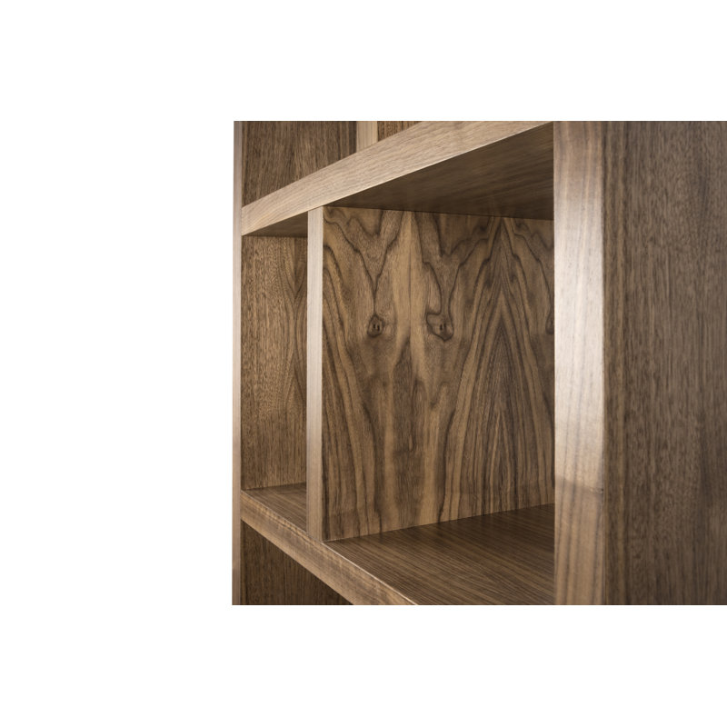 Sighfrith 198 cm H x 70 cm W Room Divider Bookcase, Walnut Veneer