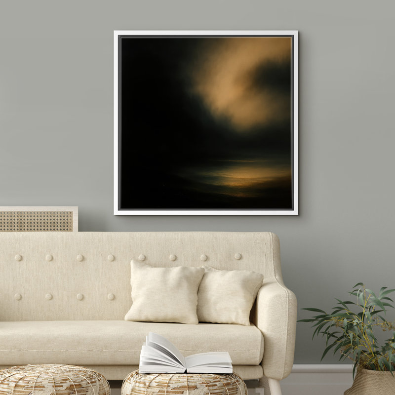 Reproduction d'art encadrée sur toile pour décor moderne neutre, H 16 po x l 16 po, Blanc