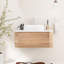 Meuble-lavabo mural cannelé 36 po avec lavabo vasque en céramique, tiroir et porte-serviettes 36 po-1549318602-1549318603