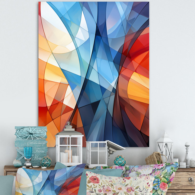 «Blue Brown Fractal Modern Energy» sur toile, H 44 po x l 34 po x P 1,5 po, Toile tendue