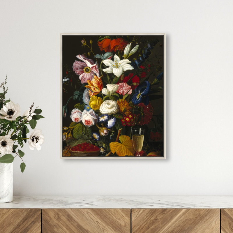Victorian Vase Canvas Floral & Botanical Print by Oliver Gal, Black Frame, 16 x 20, 21"H x 17"W, Silver Frame