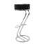 Wooden Upholstered Counter Stool with Metal Frame