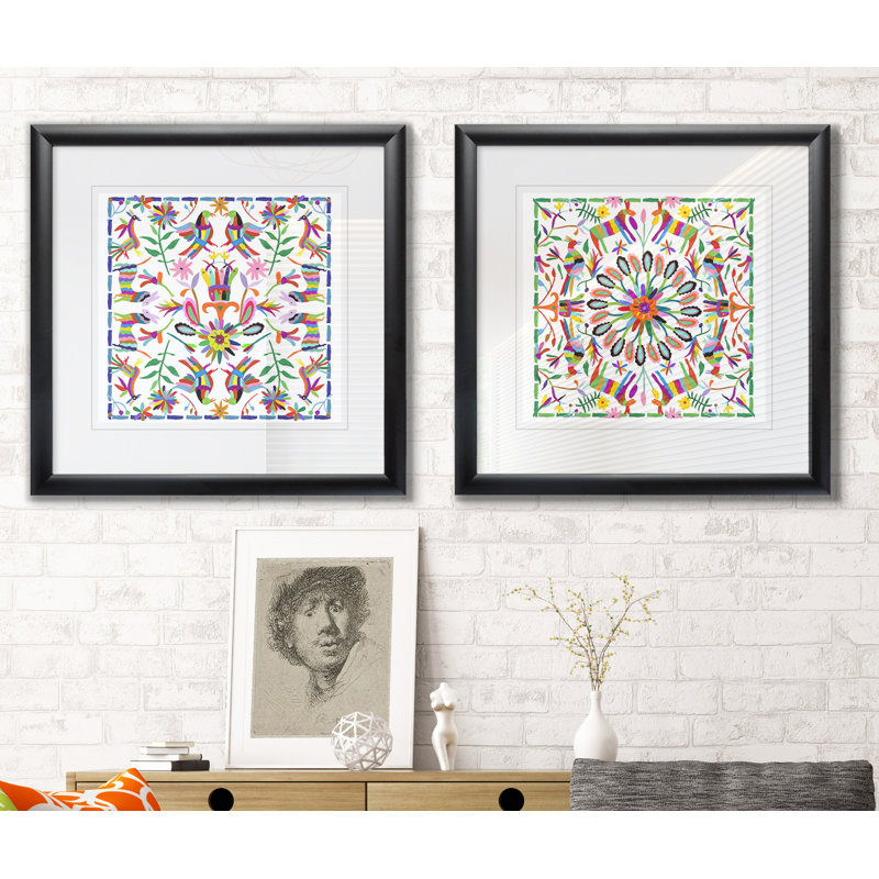 " Hallucination I " 2 - Pieces, Black Framed