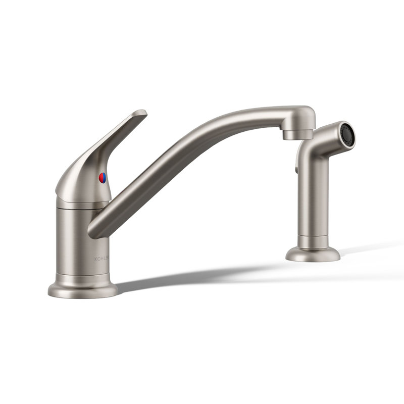 Single Handle Kitchen Faucet with Side Spray, Vibrant Stainless