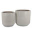 Ensemble de 2 pots à fleurs ronds Gloria, céramique blanche texturée 15 14 po